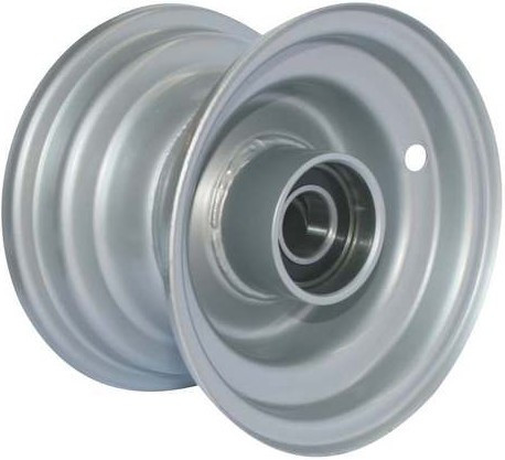 6"x4.50" Steel Rim, 52mm Bore, 85mm Hub Length, 52mm x 25mm High Speed Bearings + Hubcap
