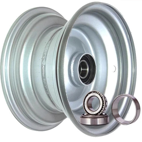 8"x5.50" Galv Rim, 52mm Bore, 85mm Hub Length, 52mm x 25mm High Speed Taper Bearings + Hubcap (Pre-assembled)
