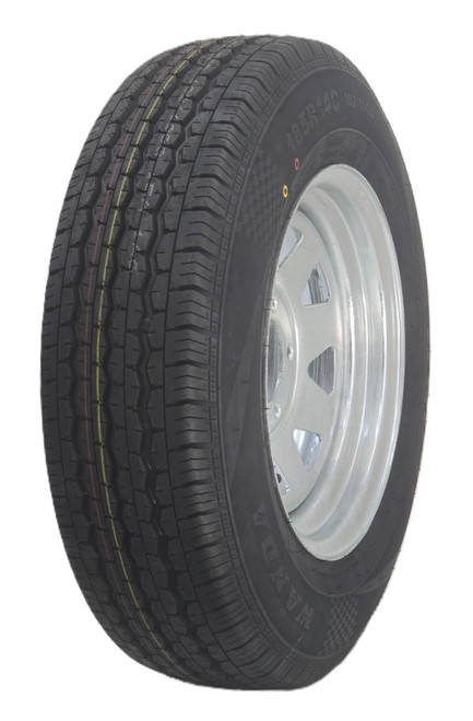 14"x6.00" Galv Steel Rim, 5/114.3 PCD, ET0, 84mm bore, fitted with 185R14C 102/100Q LT/Trailer Tyre