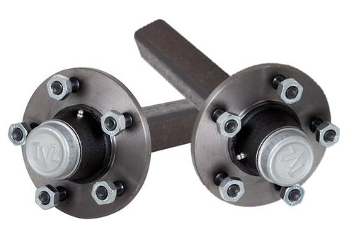 Hub Set, 3300kg, Steel, High Speed Taper Bearings, 5/140mm PCD, 50mm Square Axle