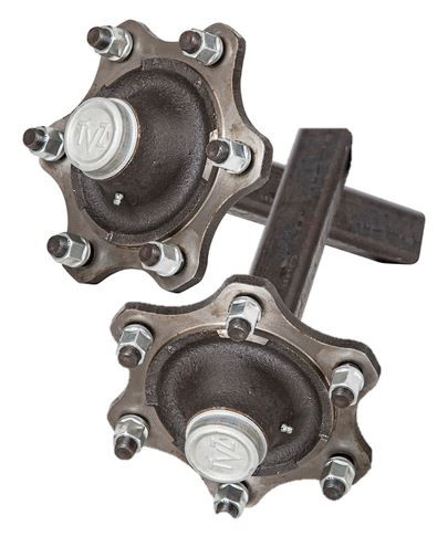 Hub Set, 5000kg, Steel, High Speed Taper Bearings, 6/205mm PCD, 60mm Square Axle