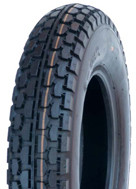 ASSEMBLY - 8"x65mm Steel Rim, 250-8 4PR V6607 Universal Block Tyre, ¾" Flange Bearings