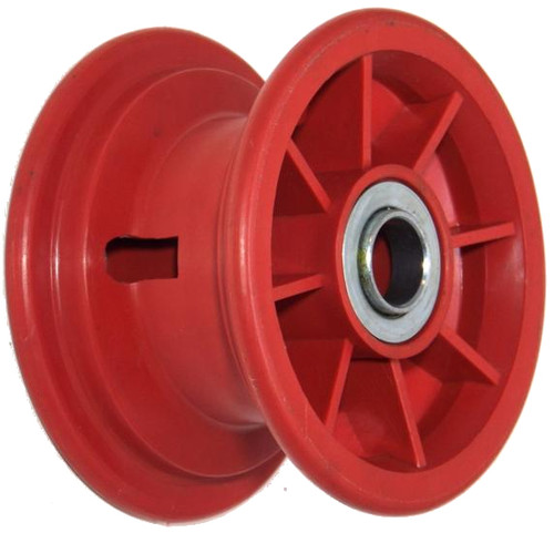 5"x55mm Red Plastic Rim, 35mm Bore, 70mm Hub Length, 35mm x 16mm Flange Bearings