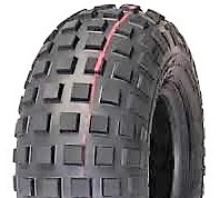 ASSEMBLY - 6"x4.50" Steel Rim, 15/600-6 2PR HF240B Knobbly Tyre, NO BEARINGS or BUSHES