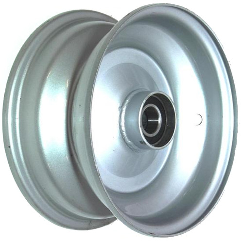 8"x3.75" Steel Rim, 52mm Bore, 85mm Hub Length, 52mm x 1" High Speed Bearings + Hubcap (Pre-assembled)