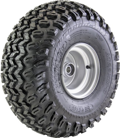 ASSEMBLY - 8"x7.00" Galv Rim, 25mm HS Bearings, 22/11-8 4PR P334 Knobbly ATV Tyre