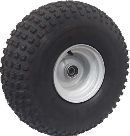 BUNDLE ASSY (2x) - 8"x7.00" Galv Rim, 25mm HS Bearings fitted with 22/11-8 4PR P323 Knobbly Tyre, + 2 x Stub Axles