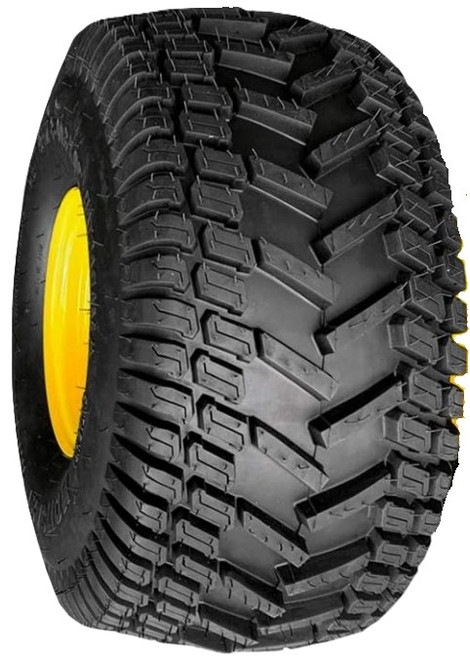 Assembly - 20/800-8 TL Turf Traction Tyre fitted on JD Yellow Steel Rim, with 3.5" offset hub, 3/4" Bore with 3/16" keyway