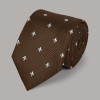 Brown Fleur-de-Lys Silk Tie