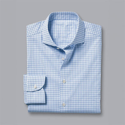 Blue Check Single Cuff Shirt