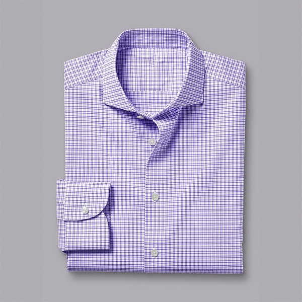 Lavender Check Single Cuff Shirt