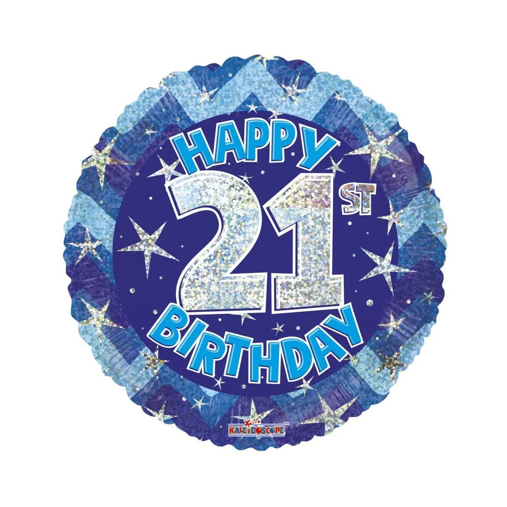 Happy Birthday Husband Ballon – Blaue Holografik-Folie, 45 Cm (18 Zoll), Für Helium Geeignet