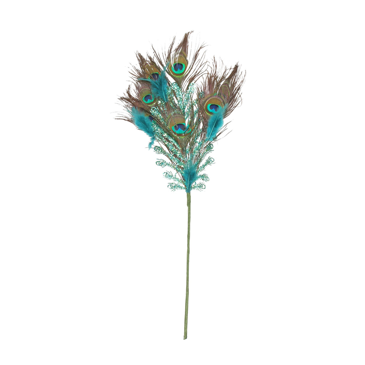 blue peacock feather stem - Country Baskets