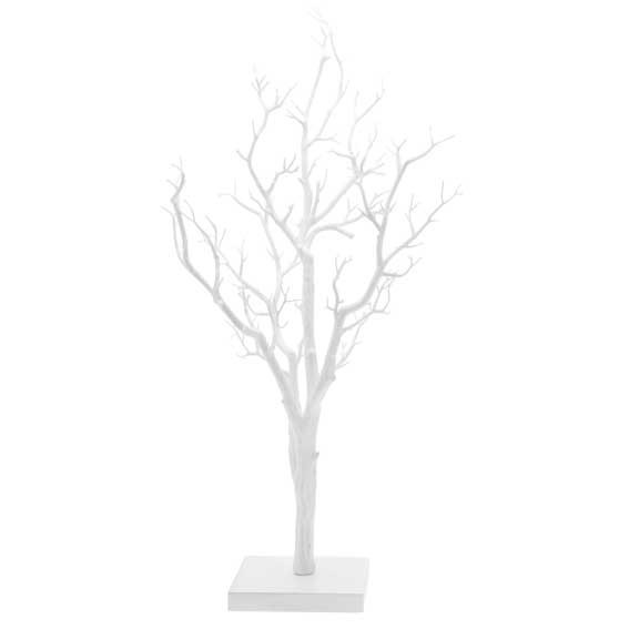 30" Manzanita Wishing Tree W/MDF Base White (1/4) Country Baskets