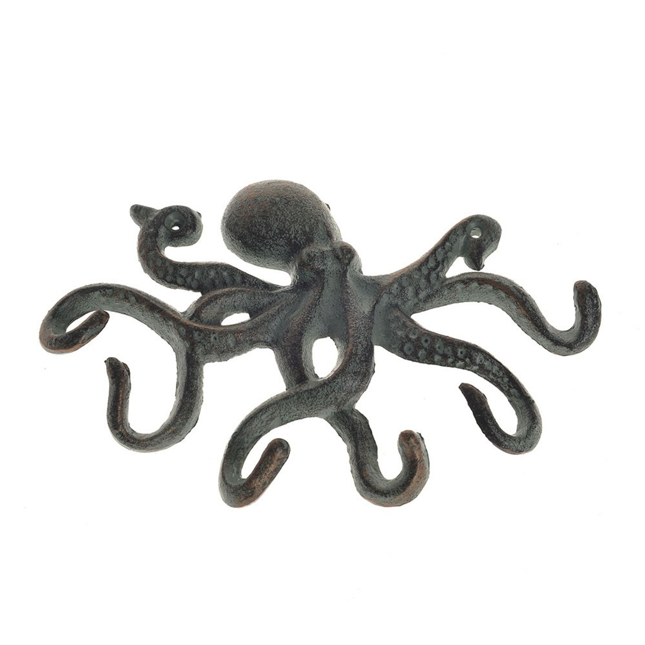 Cast Iron Wall Mounted Octopus Hook Antique Bronze - Country Baskets