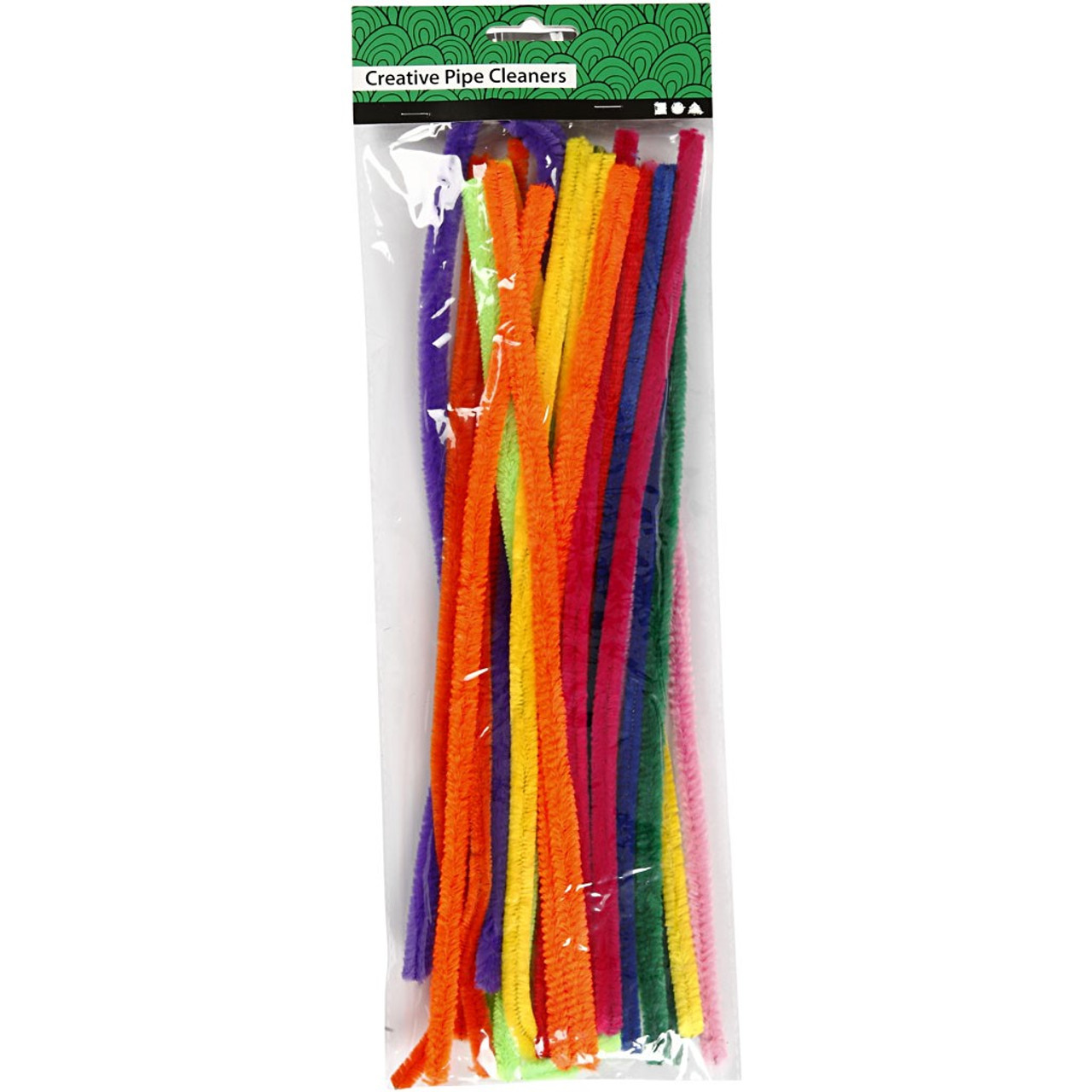 Pipe Cleaners, L: 30 cm, 6 mm, Assorted Colours, 50 Asstd.