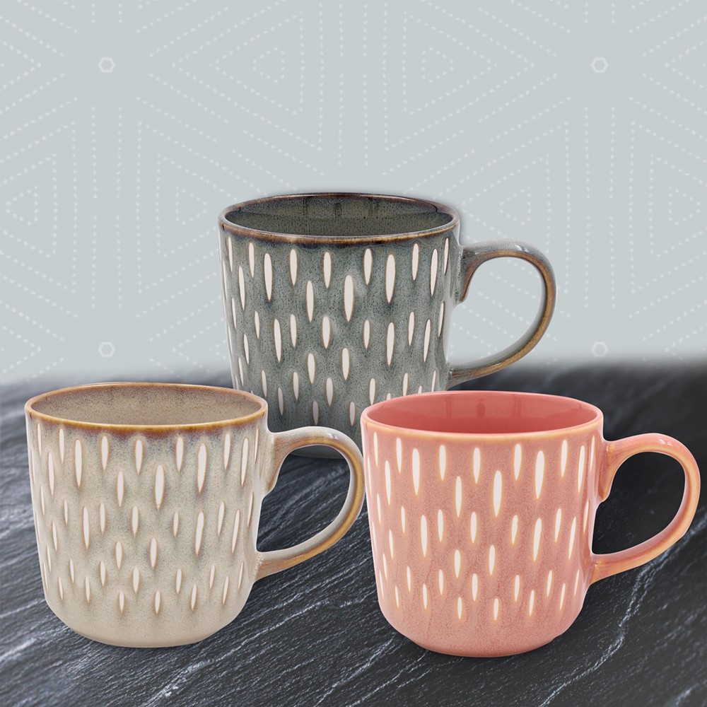 Reactive Glaze Mug 3 Asst - Country Baskets