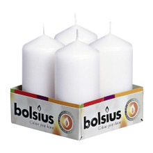 Bolsius White Pillar Candle, 200/68 Size - Long Burn, Clean, No Soot