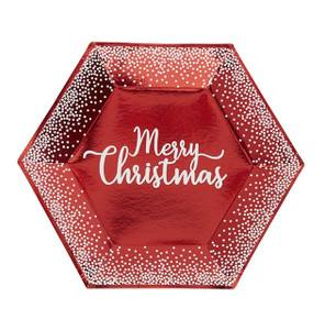 PK8 Merry Christmas Plates Red