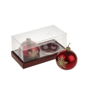 Candle Bauble Set Red 6 cm 2 Pack