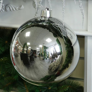 Silver Shiny Shatterproof Bauble 30cm x 1 from Country Baskets