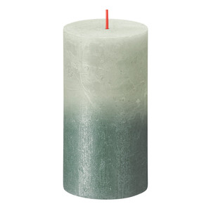 Bolsius Rustic Metallic Candle 130 x 68 - Faded Foggy Green Oxid Blue from Country Baskets
