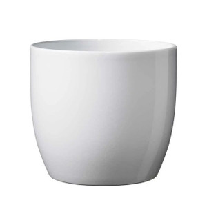 Basel Ceramic Pot Shiny White H8 cm