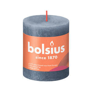 Bolsius Rustic Shine Pillar Candle 80 x 68 - Twilight Blue Bolsius Rustic Shine Pillar Candle 80 x 68 - Twilight Blue