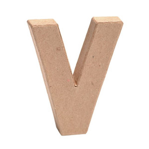 Paper Mache Mini Letter V from Country Baskets