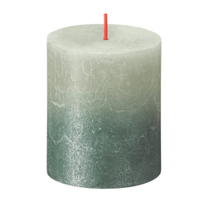 Bolsius Rustic Metallic Candle 80 x 68 - Faded Foggy Green Oxid Blue