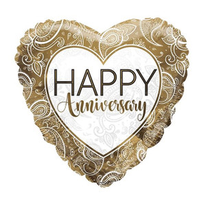 Happy Anniversary Gold Eco Balloon from Country Baskets