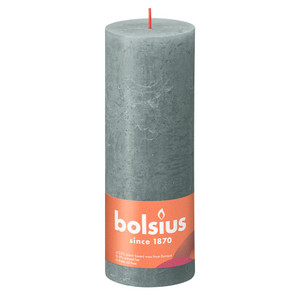 Bolsius Rustic Shine Pillar Candle 190 x 68- Eucalyptus Green