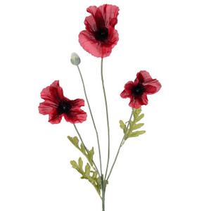Artificial Poppy Flame Red from Country Baskets