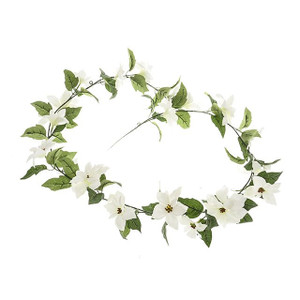 Poinsettia Garland Wht 168Cm from Country Baskets