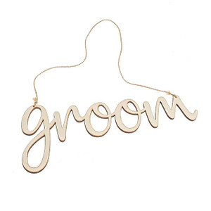 Wooden Groom Sign 40 cm from Country Baskets