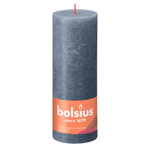 Bolsius Rustic Shine Pillar Candle 190 x 68 - Twilight Blue from Country Baskets