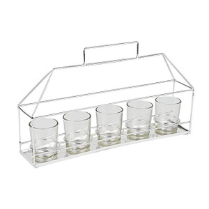 Luna Metal Tealight Holder Silver 5 Set from Country Baskets