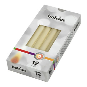 Bolsius Ivory Taper Candles (Box of 12) from Country Baskets