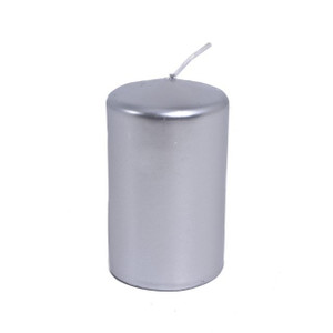 Silver Pillar Candle 10 x 6 cm Silver Pillar Candle 10 x 6 cm