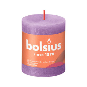 Bolsius Rustic Shine Pillar Candle 80 x 68 - Vibrant Violet Bolsius Rustic Shine Pillar Candle 80 x 68 - Vibrant Violet