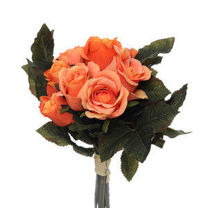 Artificial Tied Rose Bundle Peach 30 cm