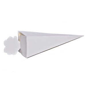 Favour Box White Silk Cone X10 Favour Box White Silk Cone X10