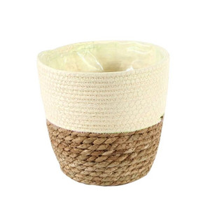 Seagrass and Cream Paper Basket Round 19 cm