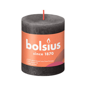 Bolsius Rustic Shine Pillar Candle 80 x 68 - Stormy Grey Bolsius Rustic Shine Pillar Candle 80 x 68 - Stormy Grey