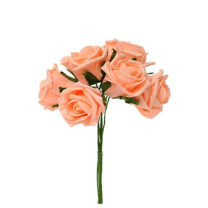 Cottage Rose Bunch Peach 6 Pack