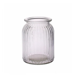 Ribbed Glass Vase 14.5 cm