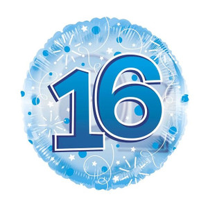 Age 16 Balloon - Blue - 24" Clearview from Country Baskets