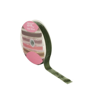 Dusky Green Velvet Ribbon 25mm x 20m 