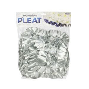 Silver - 50mm Premium Pleat Ribbon 10m from Country Baskets