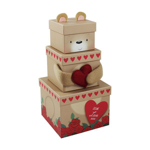 BEAR WITH HEART PLUSH BOX